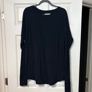 Free People Black Long Sleeve Top